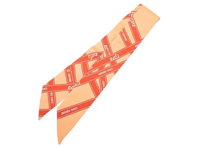 Hermès Orange Bolduc Seidentuch Twilly