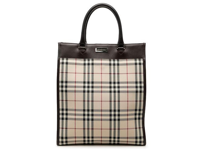 Borsa Tote Burberry Beige House Check Canvas