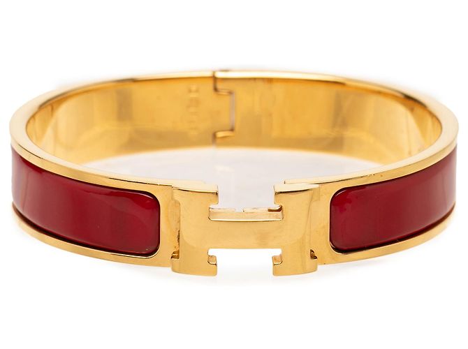 Bracciale Clic H PM in smalto rosso Hermès