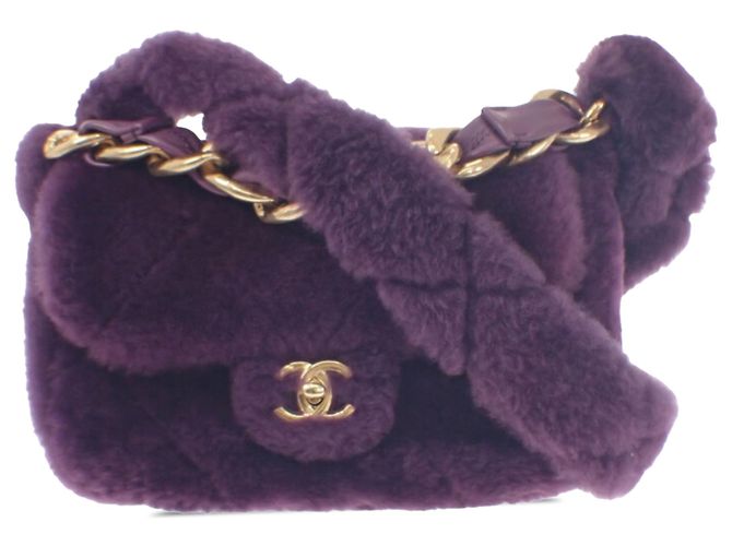 Chanel Purple Quilted Shearling Coconing Single Flap Violet
