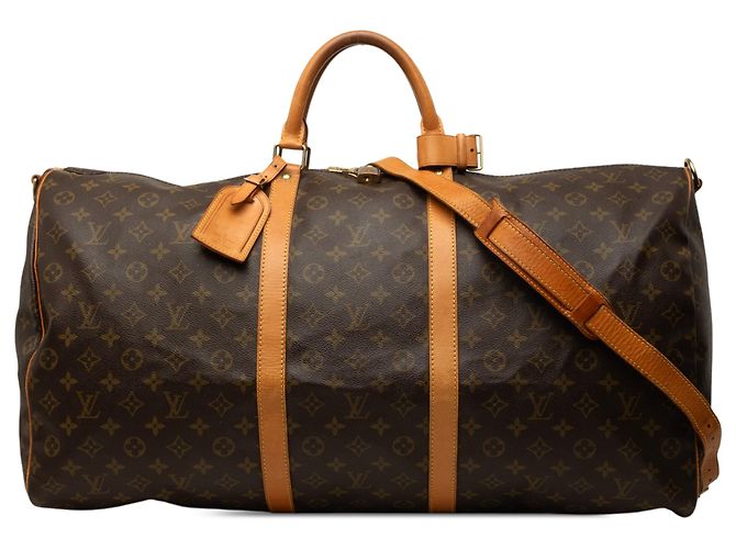 Louis Vuitton Brown Monogram Keepall Bandouliere 60 Marrom