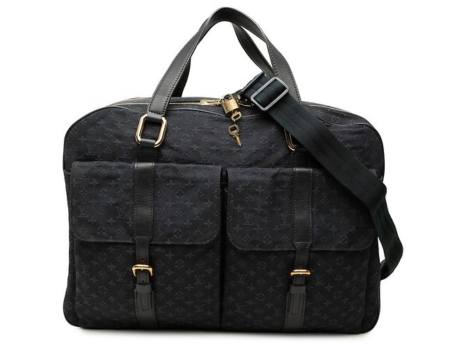 Bolso Duffle Louis Vuitton Blue Monogram Mini Lin Claudine Azul Azul marino