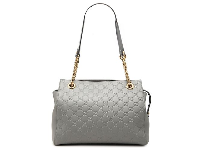 Borsa a spalla soft Guccissima Gucci Grigio Medium Marrone