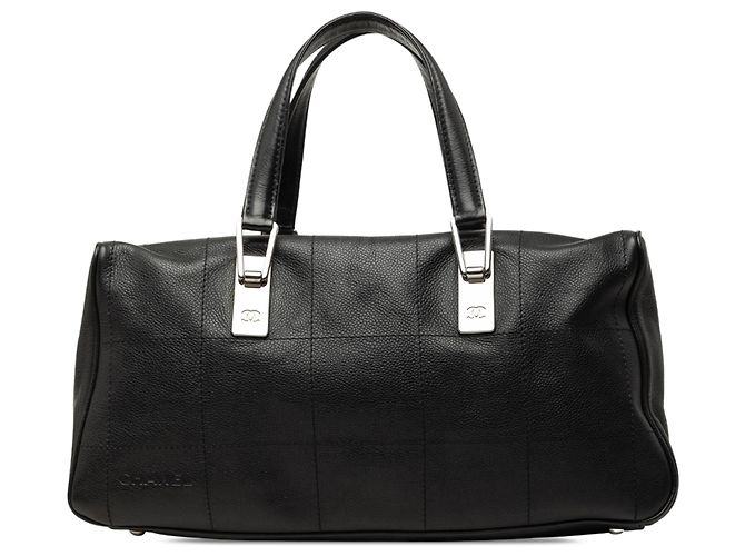 Bolsa Chanel Black CC Caviar Square Stitch Preto
