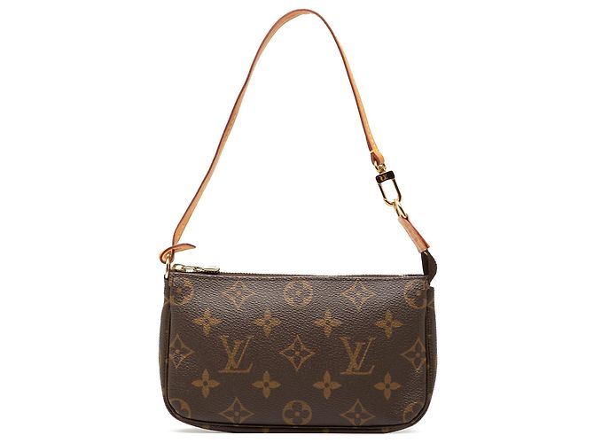 Louis Vuitton Brown Monogram Mini Pochette Accessoires Marron