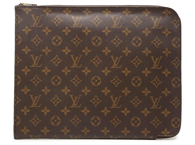 Louis Vuitton Brown Monogram Poche Documents Portfolio 30 Marron