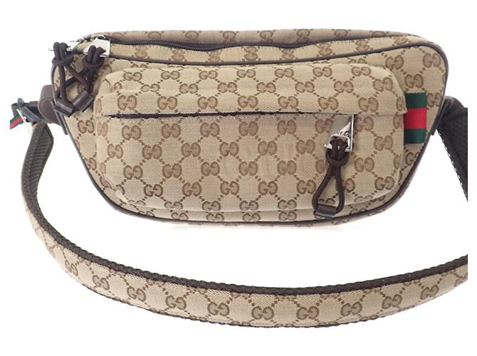 Gucci Beige Small GG Canvas Web Crossbody