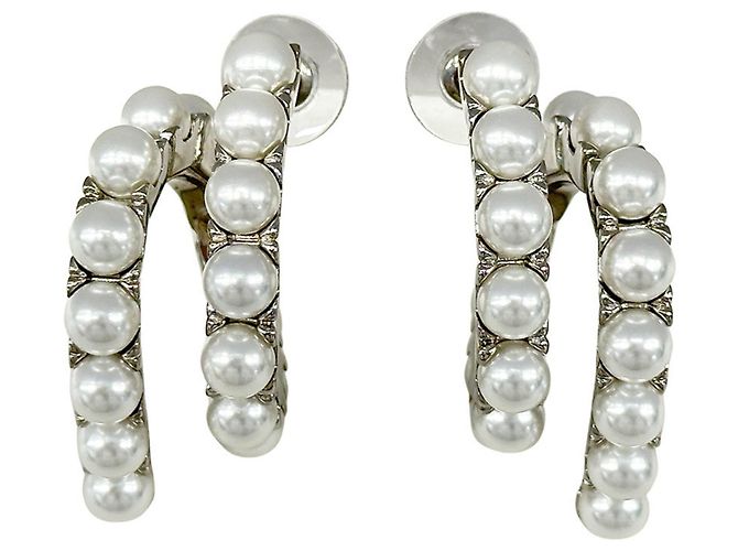 Boucles d'oreilles puces Miu Miu argentées