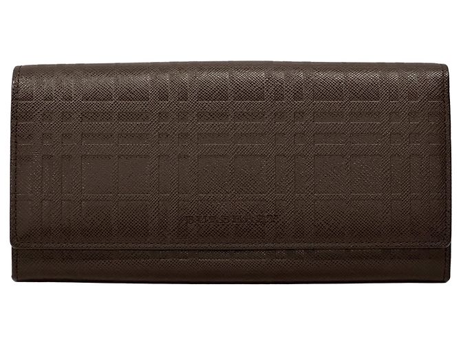 Burberry Leather Long Wallet Brown