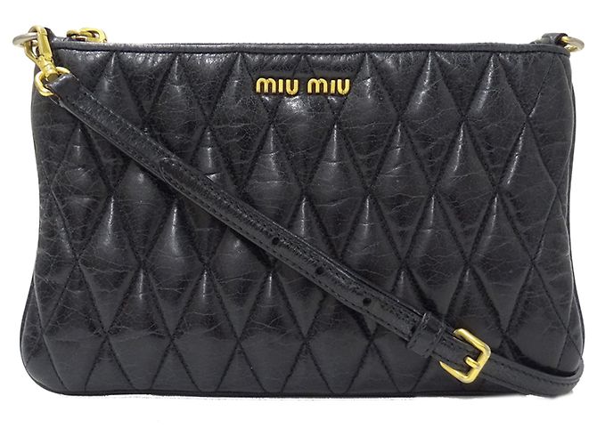 Borsa a mano Miu Miu in pelle nera Nero