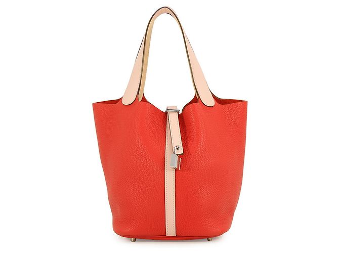 Hermès Bolsa Hermes Picotin Lock PM Touch Rosa Vermelho