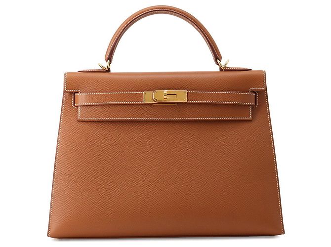 Hermès Bolsa Hermes Kelly 32 em couro Epsom Gold Dourado