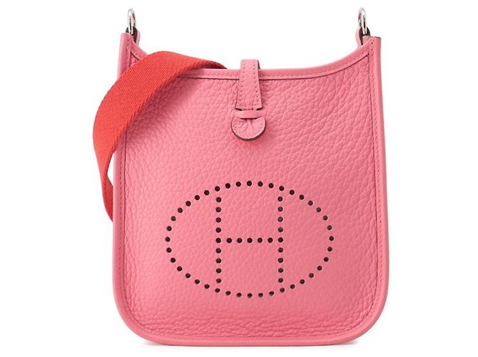 Hermès Bolsa de Ombro Hermes Evelyne TPM Rosa Vermelho