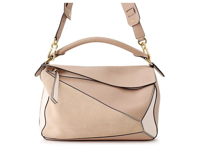 Bolsa de mão Loewe Puzzle Medium Rosa Bege