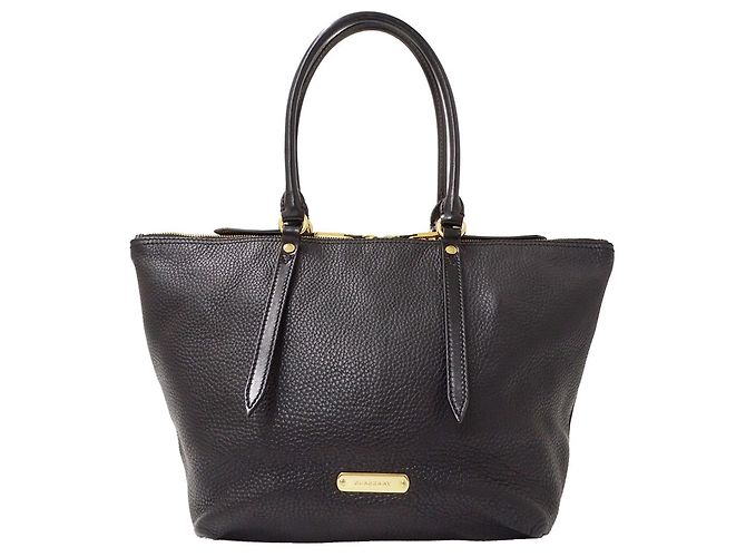 Borsa Tote Burberry in pelle nera Nero