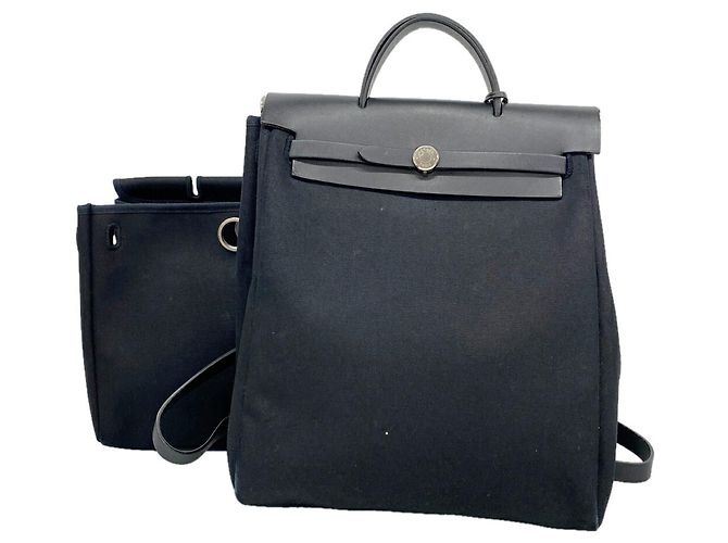 Hermès Hermes Herbag Ad MM Backpack in Black