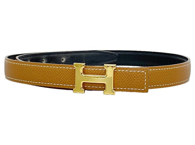 Hermès Hermes Constance Belt in Courchevel Box Calf Leather Black Golden