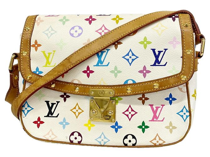 Borsa a tracolla Louis Vuitton Monogram Multicolor Sologne Bianco