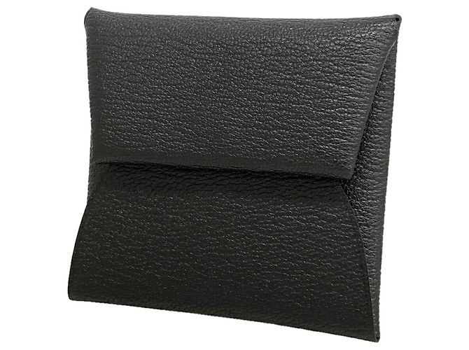 Hermès Hermes Bastia Chevre Mysore Münzbeutel Schwarz