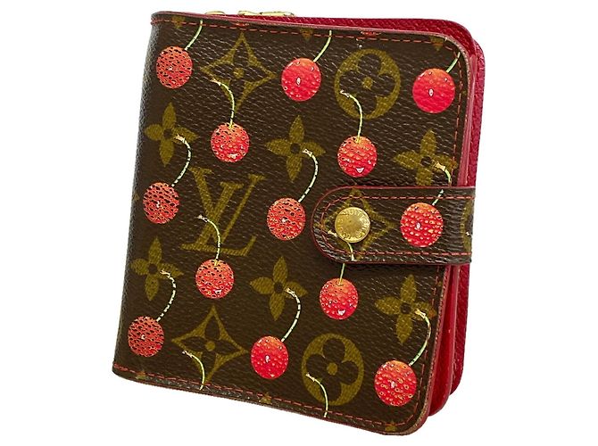 Louis Vuitton Monogram Cherry Wallet Brown Red