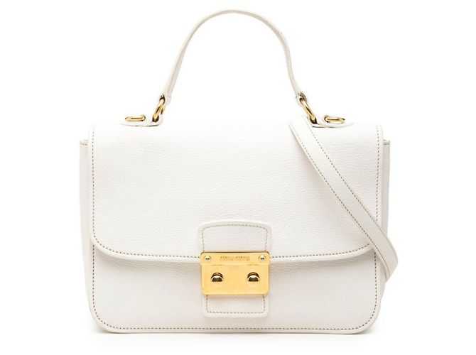 Bolsa Miu Miu Madras em couro branco