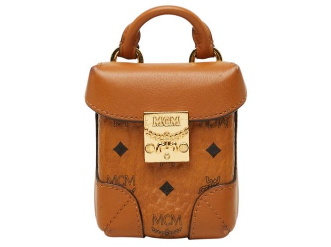 MCM Visetos Logogram Soft Berlin Mini Shoulder Bag Marrone