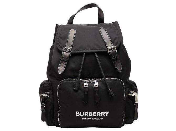 Burberry Logo Print Backpack Black