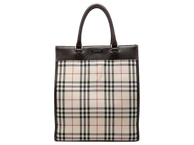 Saco Tote Burberry Nova Check Marrom