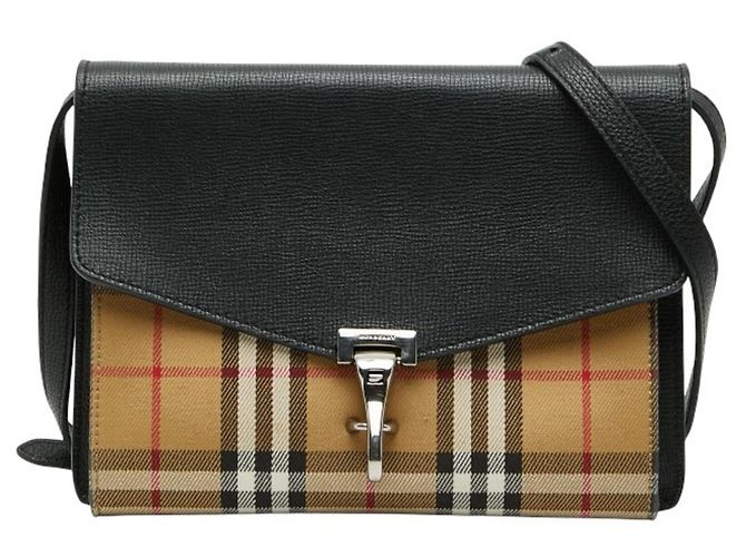 Borsa a tracolla Burberry Nova Check Marrone Nero