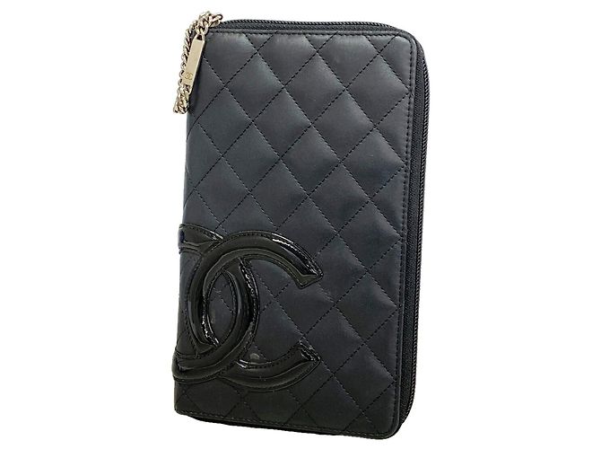 Chanel Cambon Lambskin Long Wallet Black