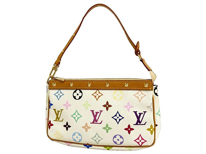 Louis Vuitton Monogram Multicolor Pochette Accessoires Weiß
