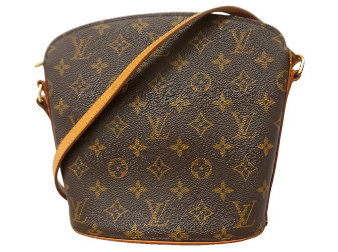 Bolso de hombro Louis Vuitton Monogram Druot Castaño