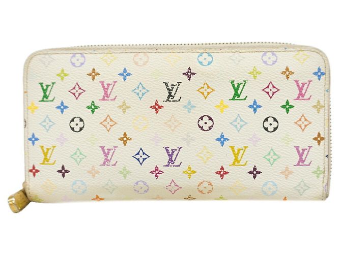 Portafoglio Zippy Louis Vuitton Monogram Multicolor Rosa Bianco