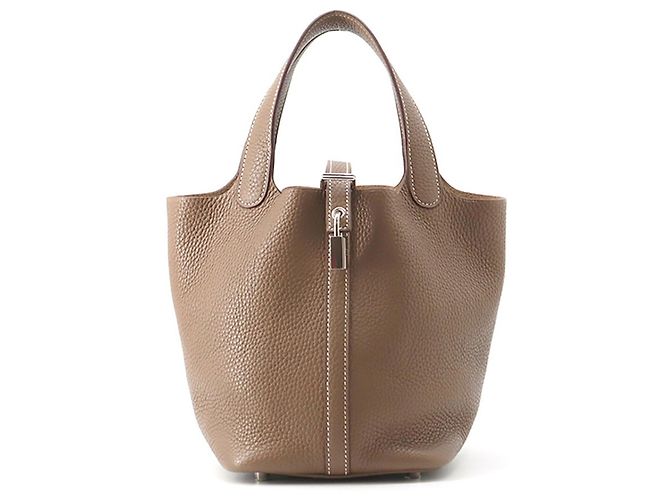 Hermès Bolsa Hermes Picotin Lock PM em Etoupe Taupe