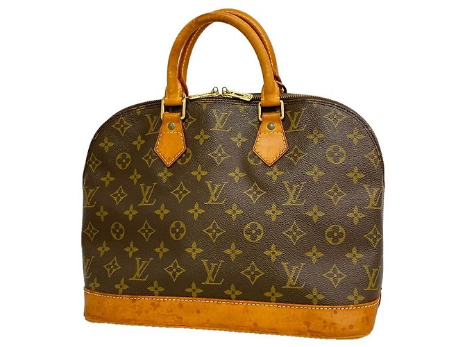 Borsa a mano Louis Vuitton Alma Monogram Marrone