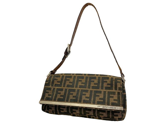 Bolsa Fendi Zucca em nylon e canvas Marrom