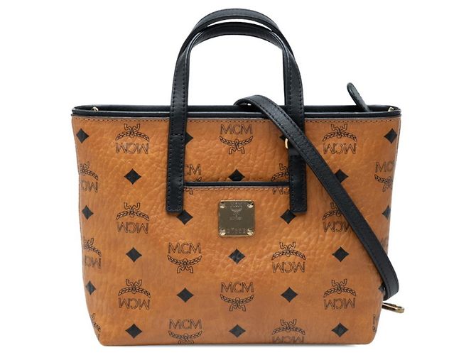 Borsa a mano/Borsa a tracolla MCM Visetos Logogram Marrone Nero