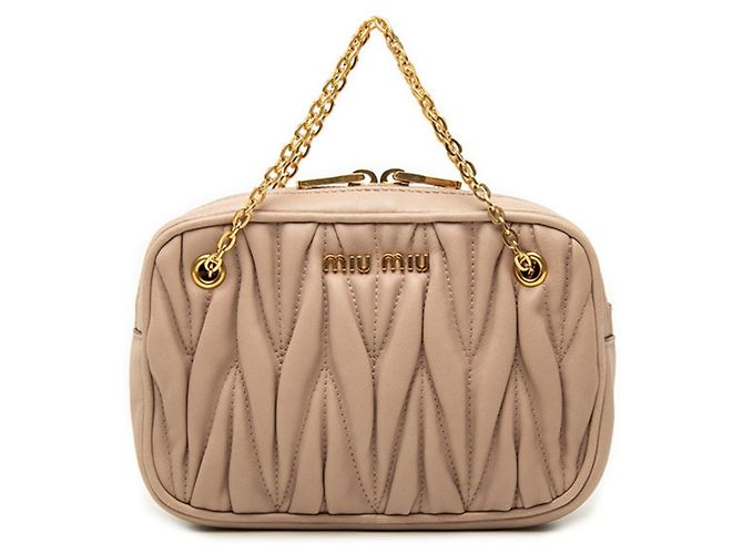 Miu Miu Matelassé Handtasche Pouch Beige