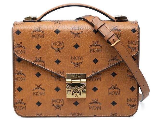 Sac à main MCM Visetos Logogram en cuir marron