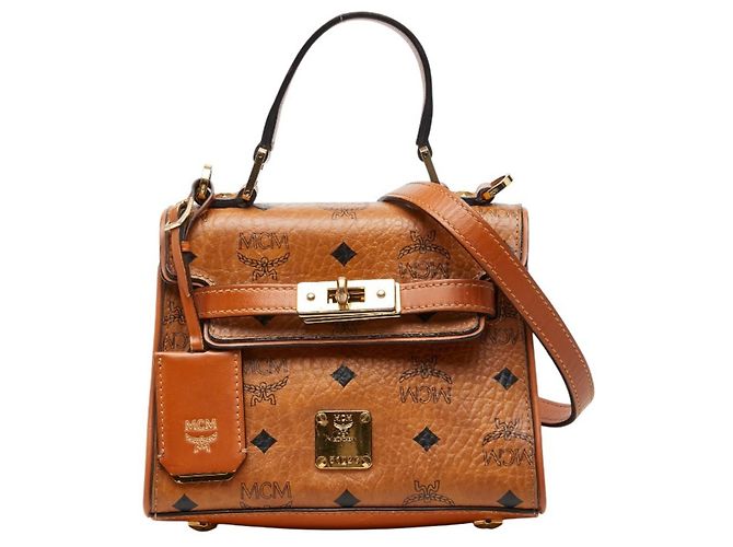 Bolsa de mão/Bolsa de ombro MCM Logogram Visetos Marrom