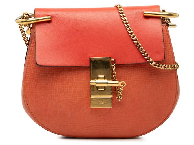 Borsa a tracolla con catena Chloé Drew Arancione