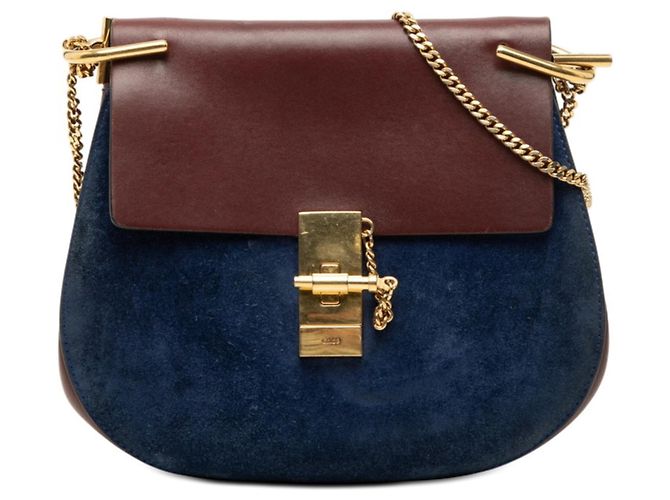 Borsa a tracolla Chloé Drew Chain Marrone Blu