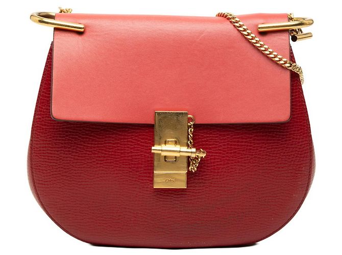 Bolsa de Ombro com Corrente Chloé Drew Vermelho