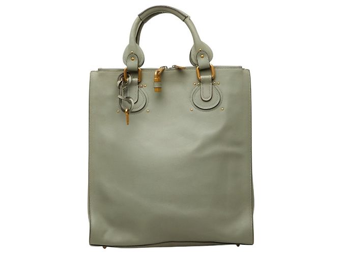 Saco Tote Chloé em couro verde