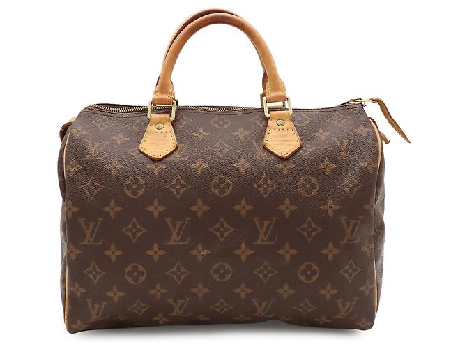 Sac à main Louis Vuitton Monogram Speedy 30 Marron Blanc Monogramme