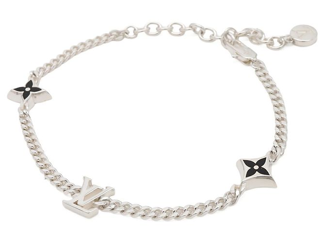 Bracciale con charm Louis Vuitton Nero Argento