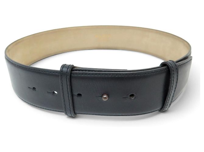 Alaïa CINTO LARGO ALAIA T70 A 74 CM EM COURO PRETO