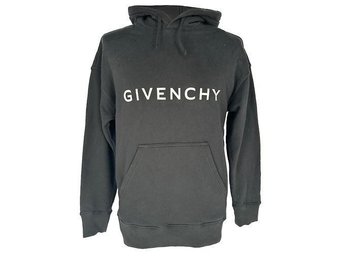 Givenchy Hoodie mit Logo-Print aus schwarzer Baumwolle