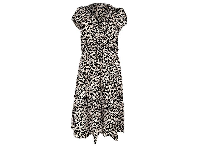 Abito midi a balze con stampa floreale Marc Jacobs in seta multicolore