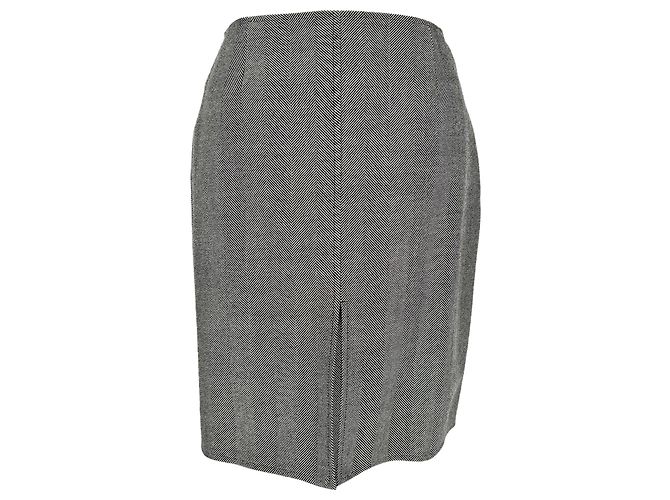 Autre Marque Minifalda de lana gris con estampado de espiga Christian Dior